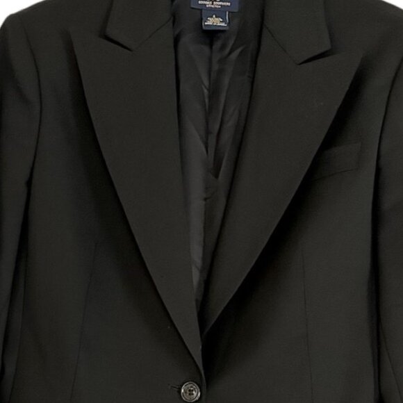 Brooks Brothers black wool and spandex single-breasted jacket size 6 - Picture 3 of 7